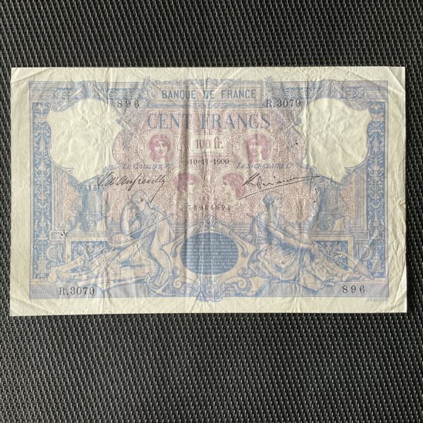 FRANCE: 100F Bleu et rose 10/11/1900, F21-14, TTB/VF