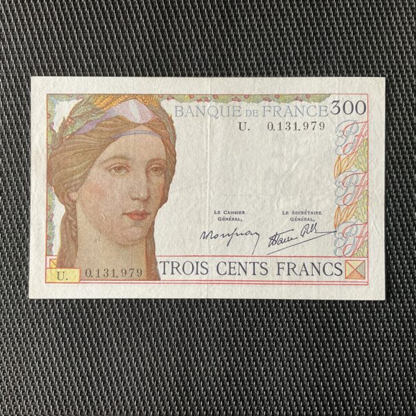 FRANCE: 300 Francs Cérès 1939, F29-03, SUP/XF