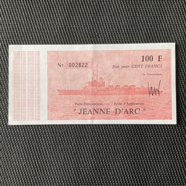 FRANCE: 100 Francs porte hélicoptère Jeanne d’Arc 1965, SPL/AU