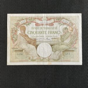 MADAGASCAR: 50 Francs ND 1937/47, Pick 38b, TTB+/VF+