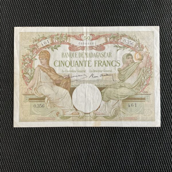 MADAGASCAR: 50 Francs ND 1937/47, Pick 38b, TTB+/VF+