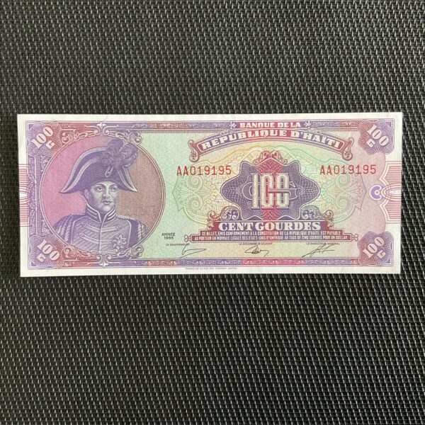 HAÏTI: 100 gourdes 1986, Alph AA, Pick 250, SPL/AU