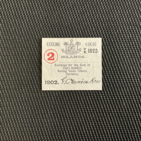 ILES COCOS: 2 roupies 1902, Pick S127, SPL+/AU+