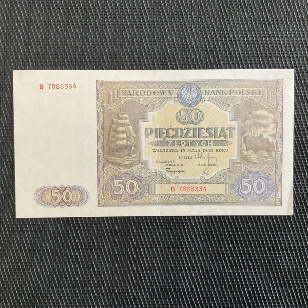POLOGNE: 50 zlotys 15/05/1946, Pick 128, SPL/AU