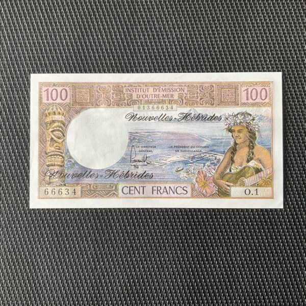 NOUVELLES HÉBRIDES: 100 Francs ND 1977, Pick 18d, Pr.NEUF/AUNC