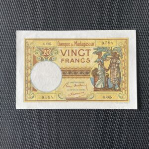 MADAGASCAR: 20 Francs ND 1937/47, Pick 37b, Pr.NEUF/AUNC