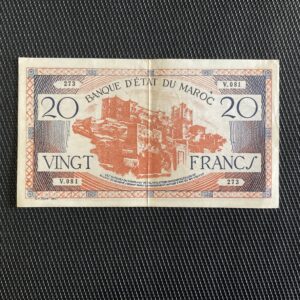 MAROC: 20 Francs ND 1943, Pick 33, SUP/XF