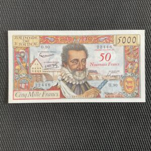 FRANCE: 50NF sur 5000F Henri IV, 30/10/1958, F54-01, SPL/AU