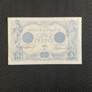 FRANCE: 5F bleu 1913, Vierge, F02-20, SPL+/AU+