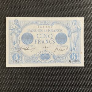 FRANCE: 5 francs Bleu 1915 Cancer, F02-28, SPL+/AU+