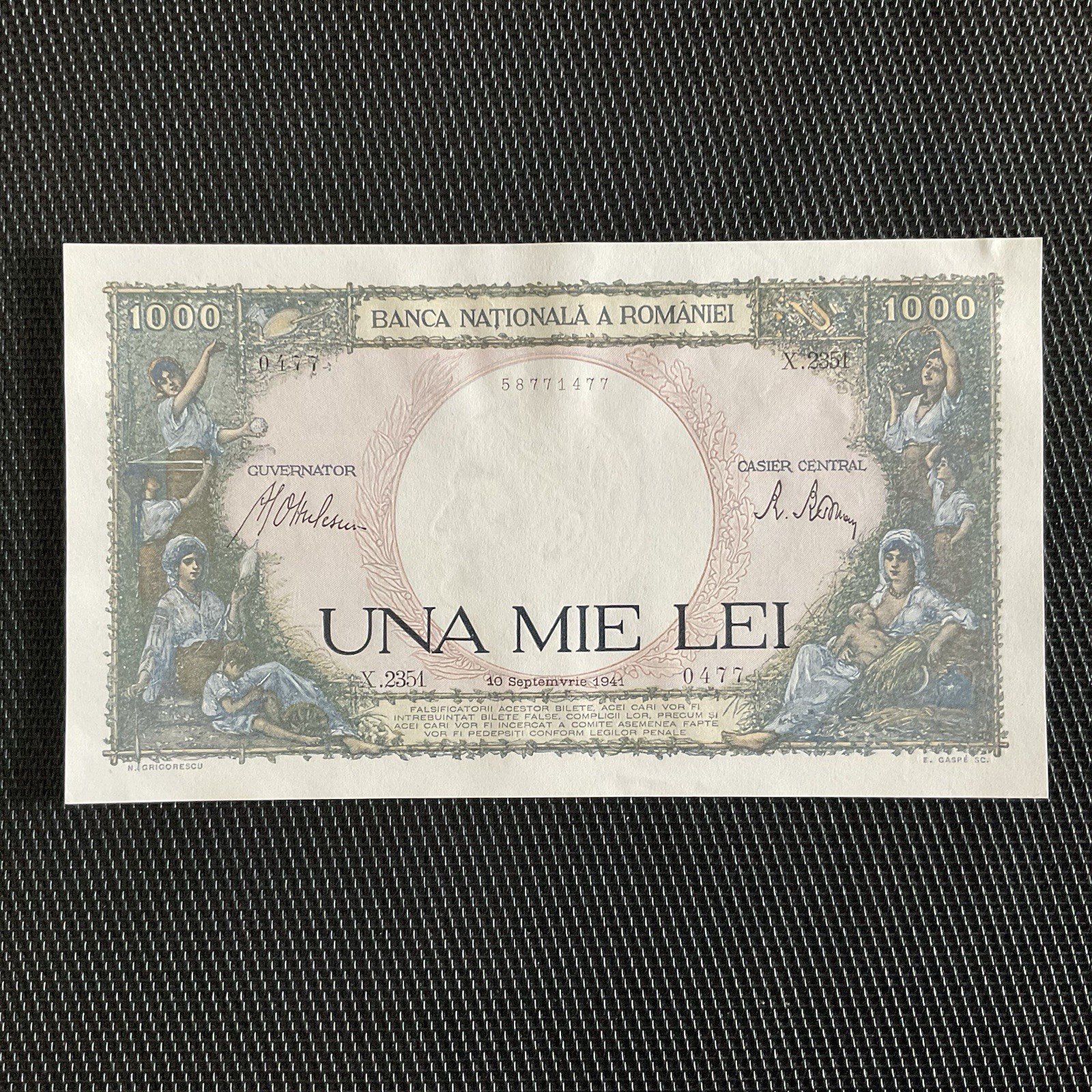 ROUMANIE: 1000 Lei 10/09/1941, Pick 52a, Pr.NEUF/AUNC 💥