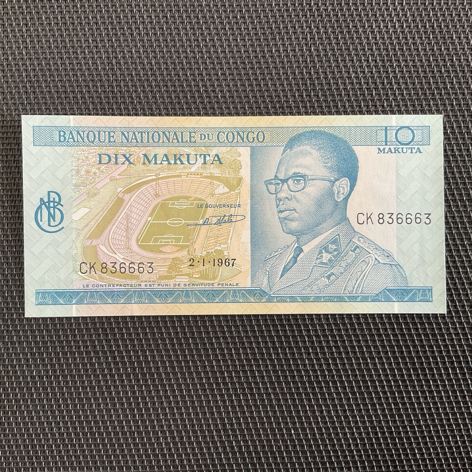 RÉP. DU CONGO: 10 Makuta 02/01/1967, Pick 9a, Pr.NEUF/AUNC 💥