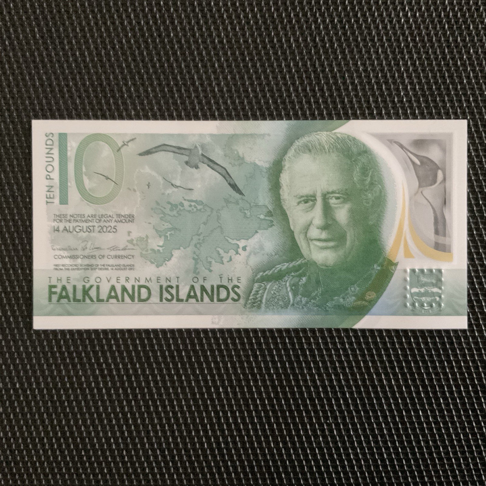 ÎLES FALKLAND: 10 Pounds 2025 Charles III, Polymère, Pick 21, NEUF/UNC 💥
