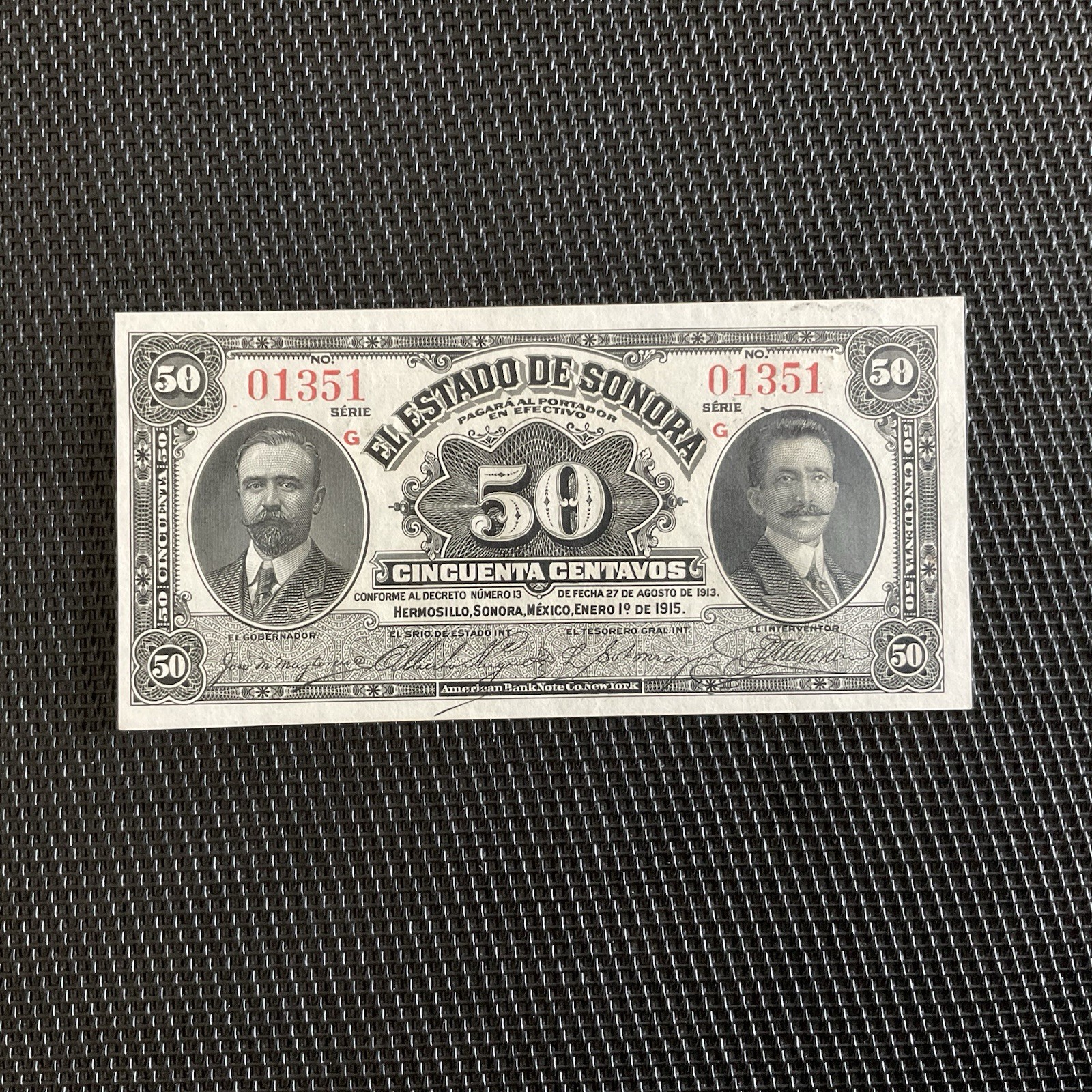 MEXIQUE: 50 Centavos 01/01/1915, Etat De Sonora, Pick S1070, Pr.NEUF/AUNC 🔥