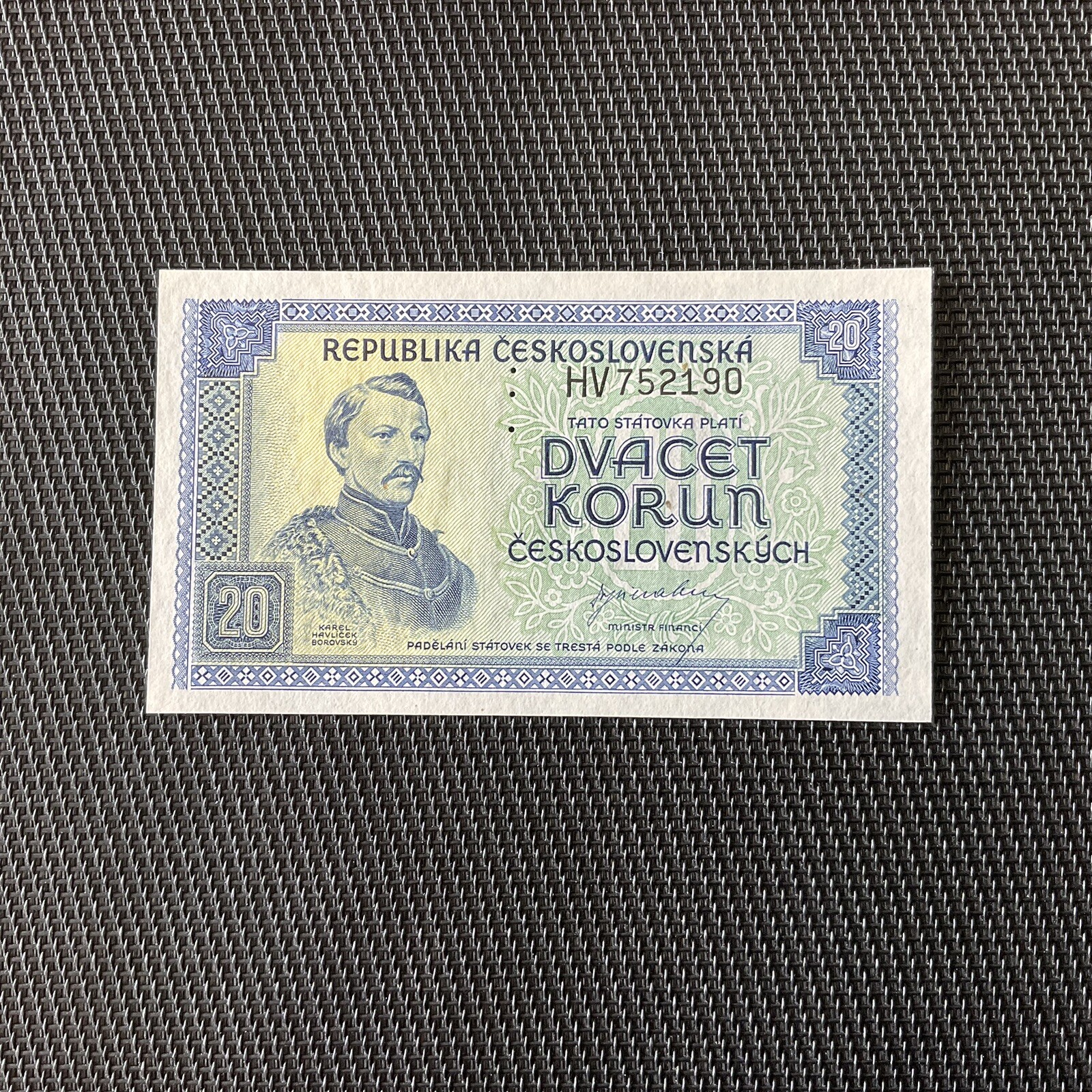 TCHÉCOSLOVAQUIE: 20 Korun ND 1945, Pick 61, SPL/AU 🔥
