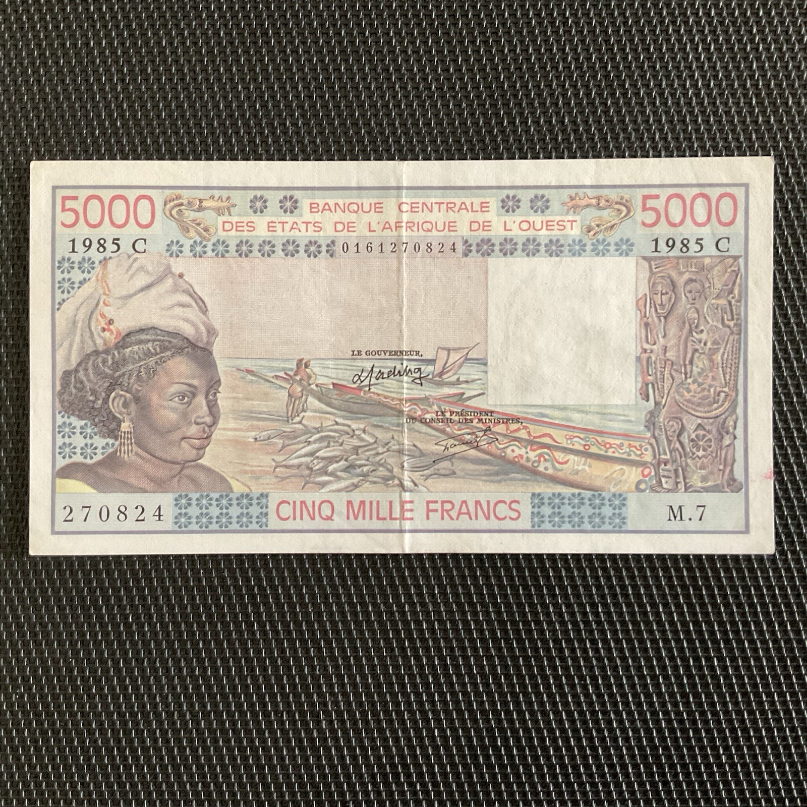 BURKINA FASO: 5000 Francs 1985, BCEAO, PICK 308Ck, SUP/XF 💥
