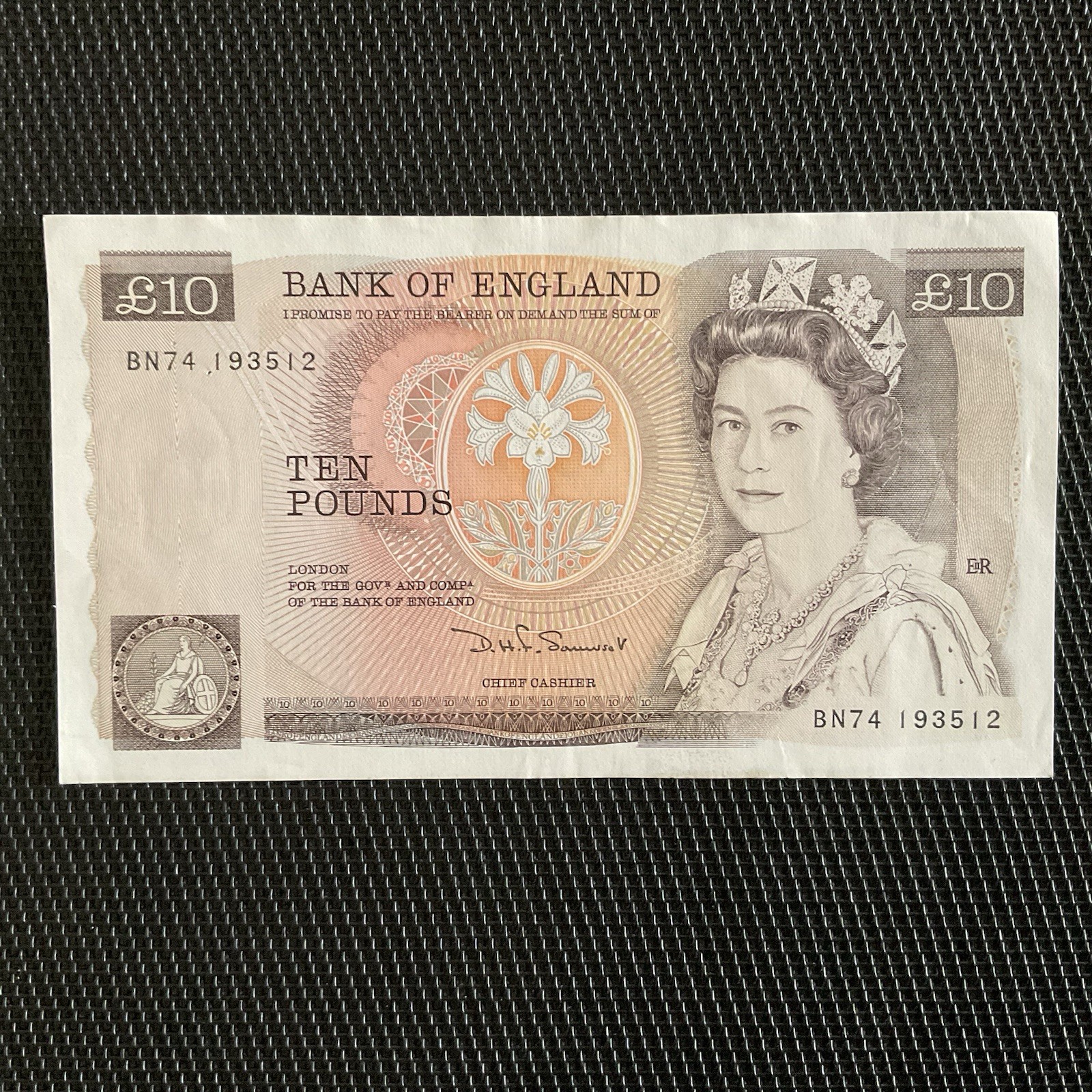 ROYAUME UNI: 10 Pounds ND 1975/92, Pick 379b, Pr.SPL/AU 🌐