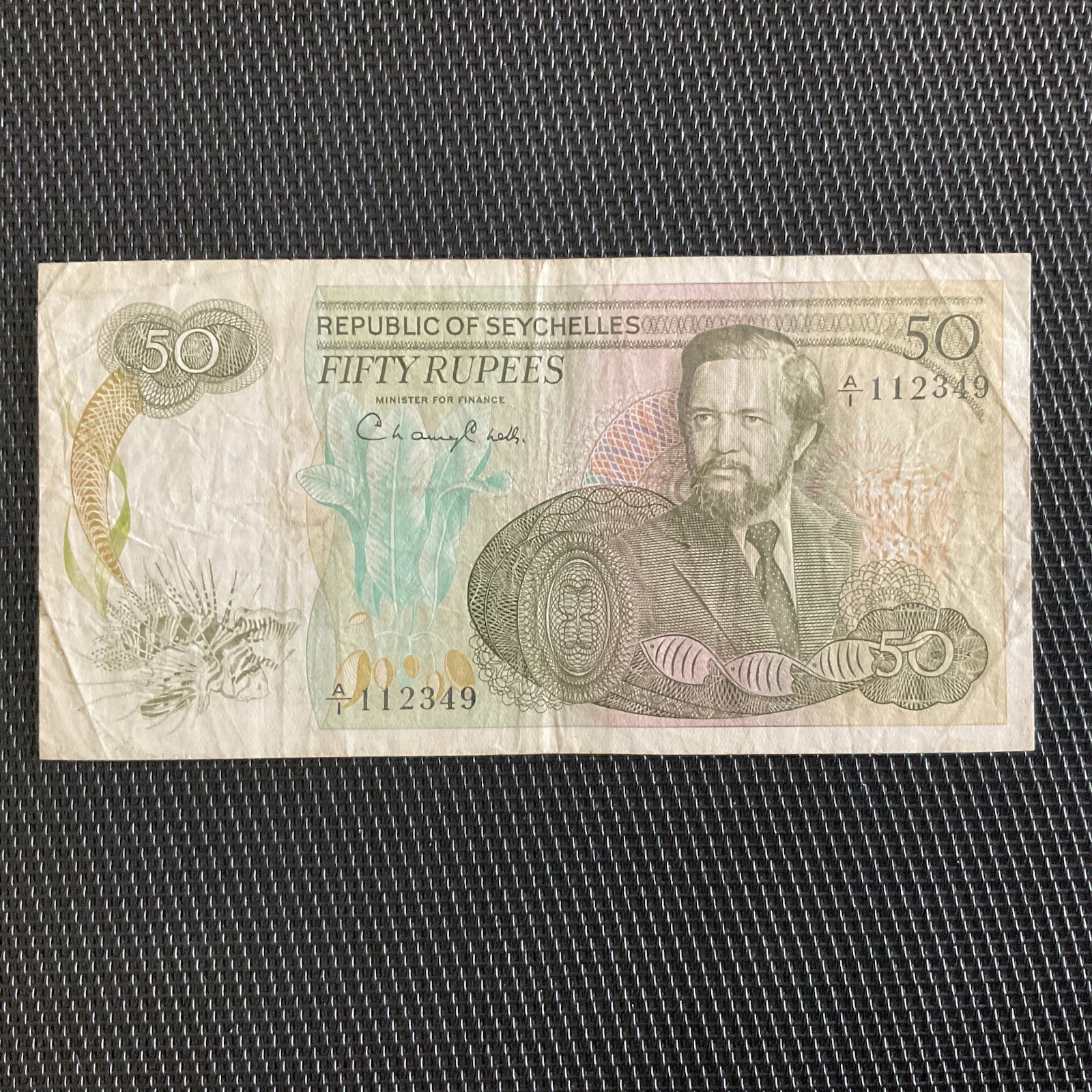 SEYCHELLES: 50 Roupies ND 1977, Alph A1, TB+/F+ 💥