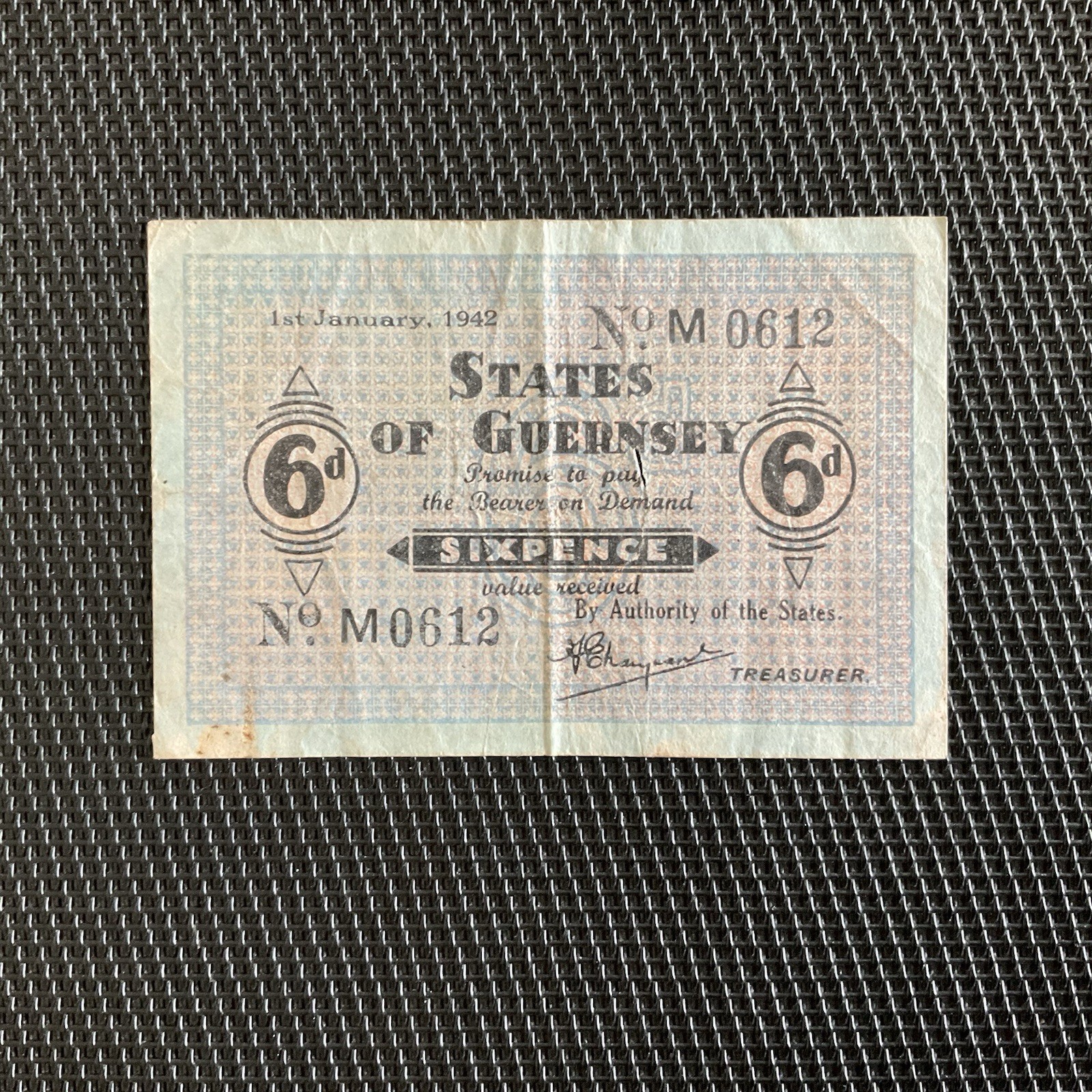 GUERNESEY: 6 Pence 01/01/1942, Pick 24, Pr.TTB/aVF 🔥