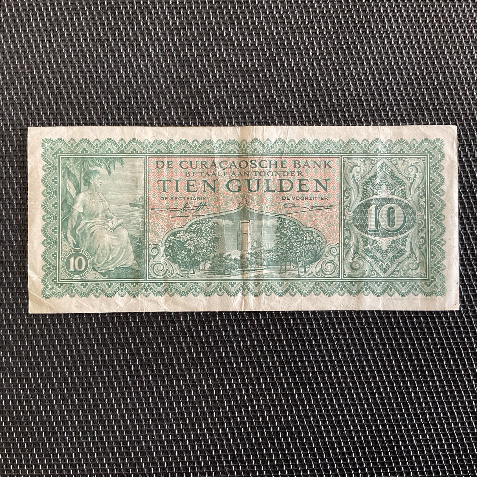 CURAÇAO: 10 Gulden 1948, Pick 30, TTB/VF 🔥