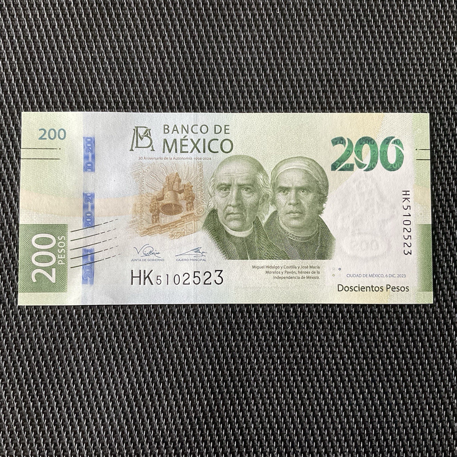 MEXIQUE: 200 Pesos 06/12/2023, Pick 135, NEUF/UNC 🔥