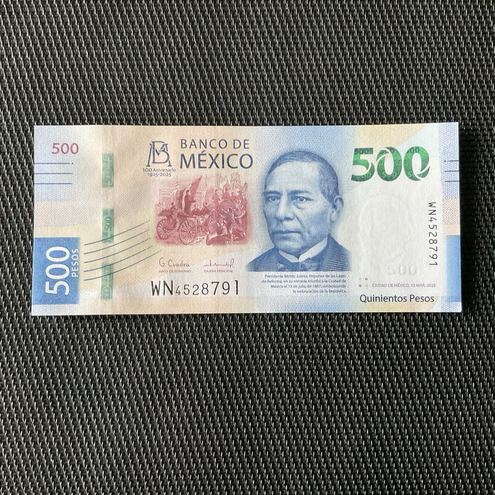MEXIQUE: 500 Pesos 12/03/2025, Pick 141 Sign 1, NEUF/UNC 💥