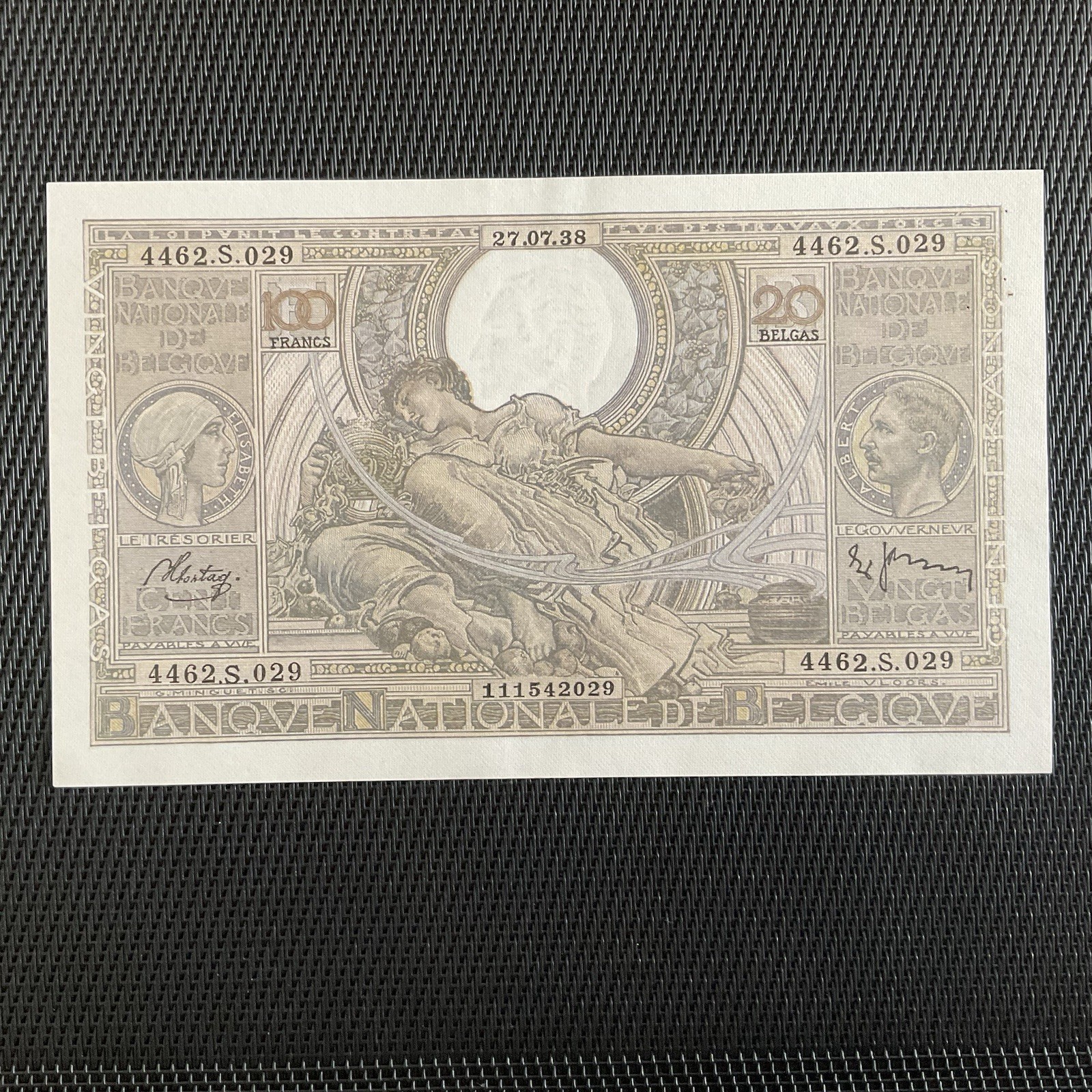 BELGIQUE: 10* Francs 27/07/1938, Pick 107, Sign 3, NEUF/UNC 💥
