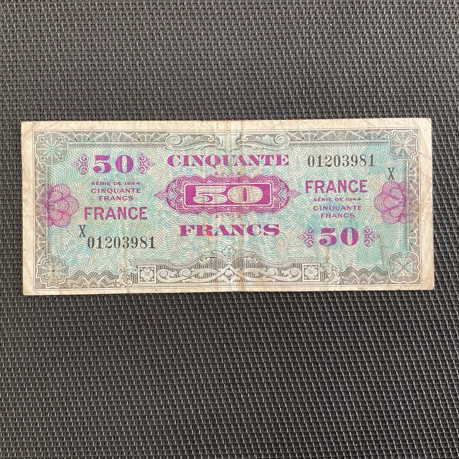 FRANCE: 50F «  France » 1945, Série X, VF24-04, TB/F 🇫🇷