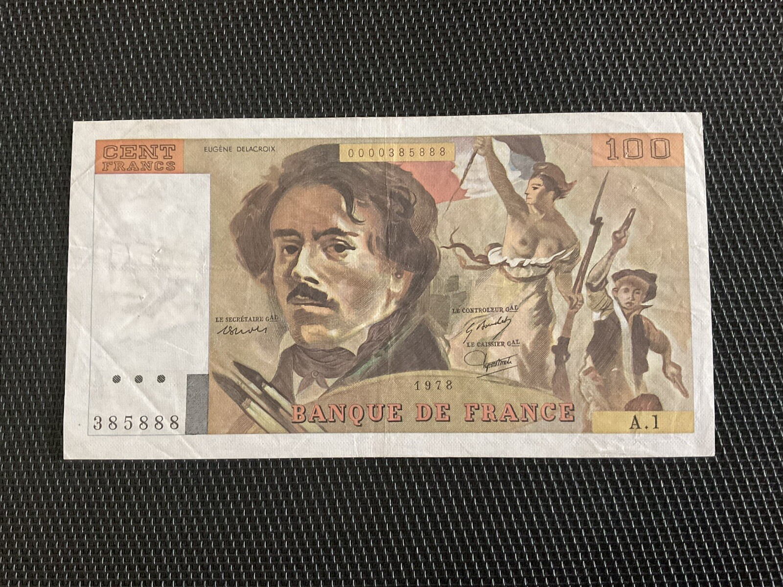 FRANCE: 100F Delacroix 1978, Alph A1, F68-01A1, TTB+/VF+, 🇫🇷