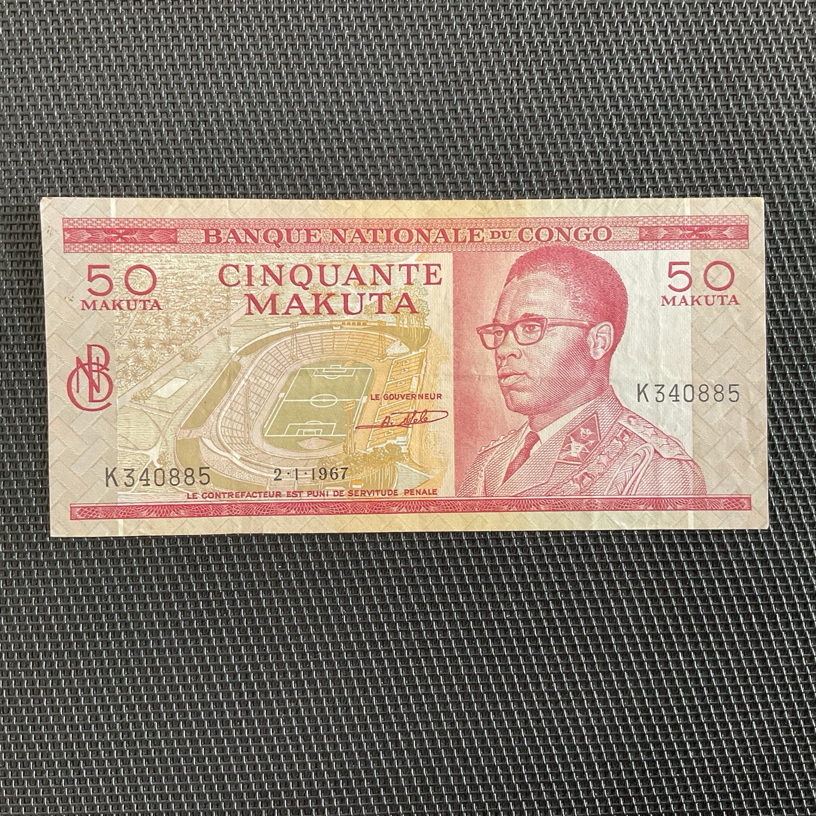 RÉP. DU CONGO: 50 Makuta 02/01/1967, Pick 11a, SUP/XF 💥