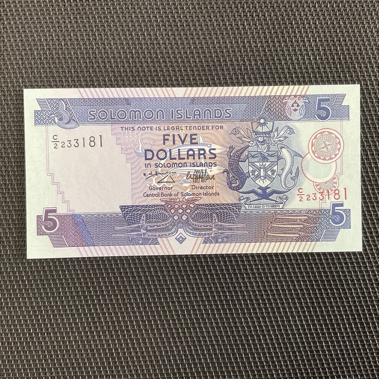 ÎLES SALOMON: 5 Dollars ND 1997, Pick 19, NEUF/UNC 🌐