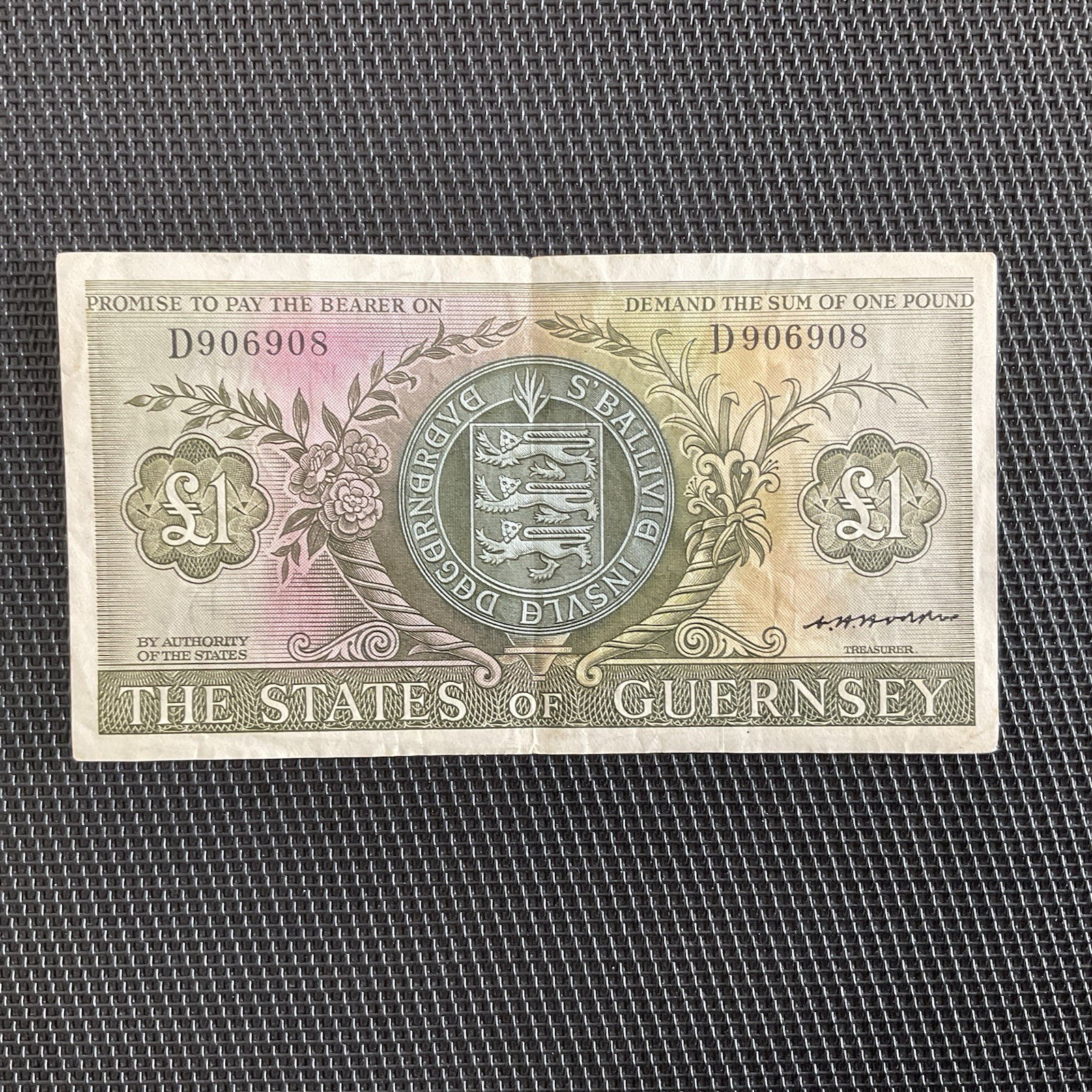 GUERNESEY: 1 Pound ND 1969, Pick 45b, TTB+/VF+ 🔥