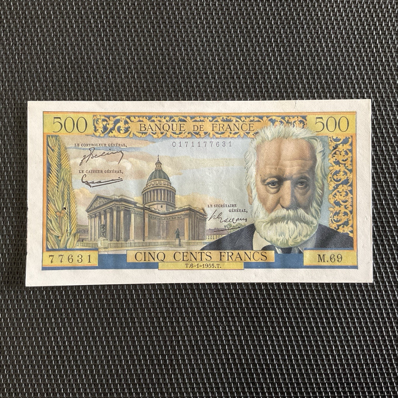 FRANCE: 500 Francs Victor Hugo 06/01/1958, F35-04, SUP+/XF+ 🇫🇷