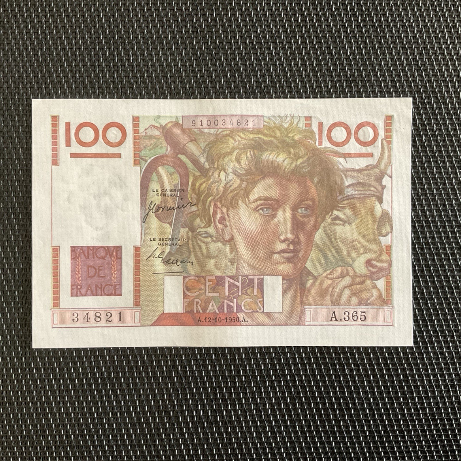 FRANCE: 100 Francs Jeune Paysan 12/10/1950, F28-27, Pr.NEUF/AUNC 🇫🇷