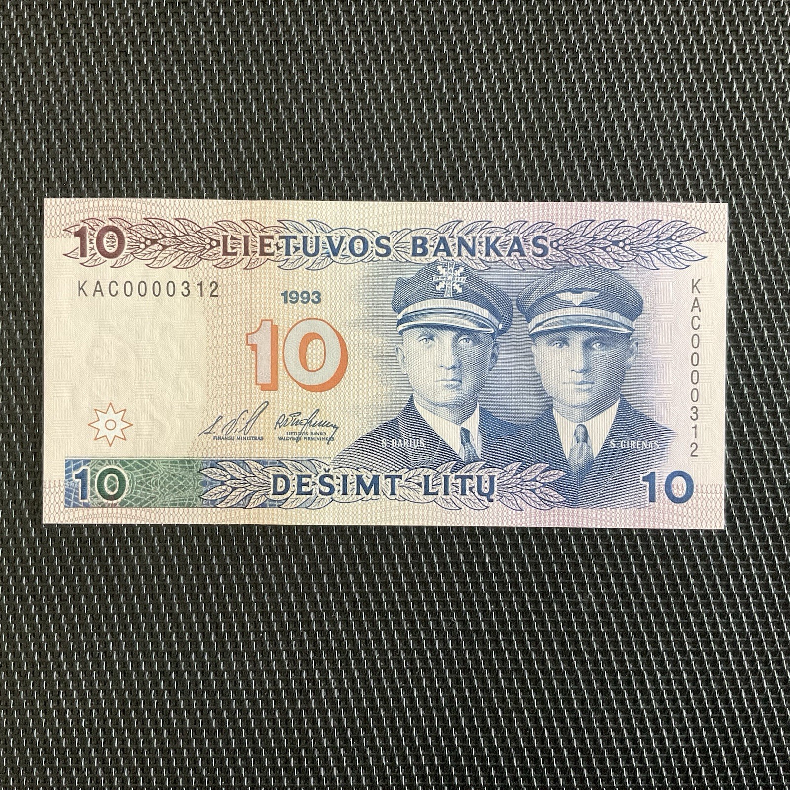 LITUANIE: 10 Litu 1993, Petit Numéro, Pick 56a, NEUF/UNC 🌐