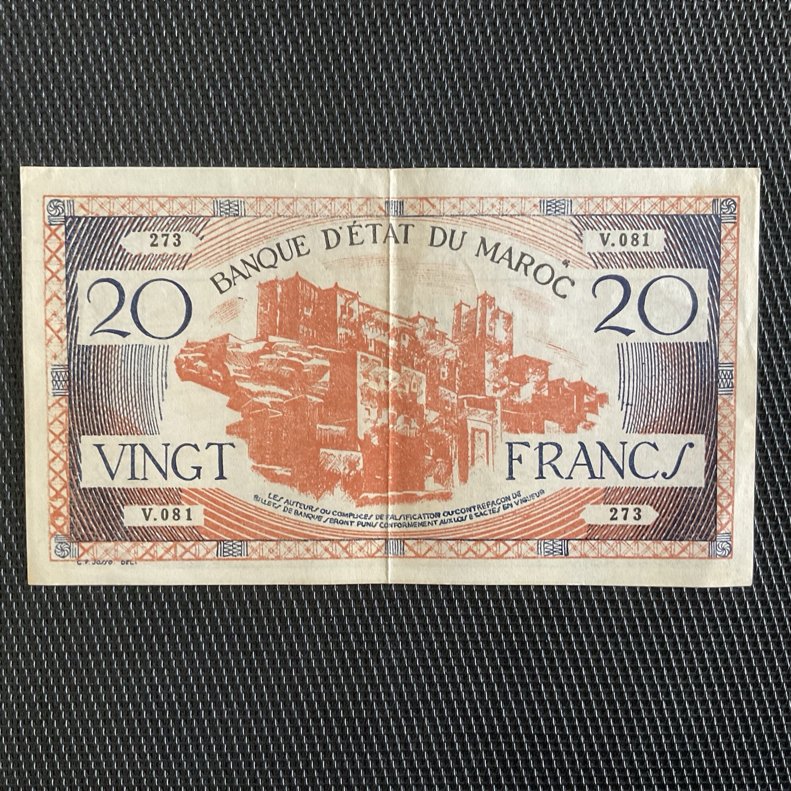 MAROC: 20 Francs ND 1943, Pick 39, SUP/XF 🔥
