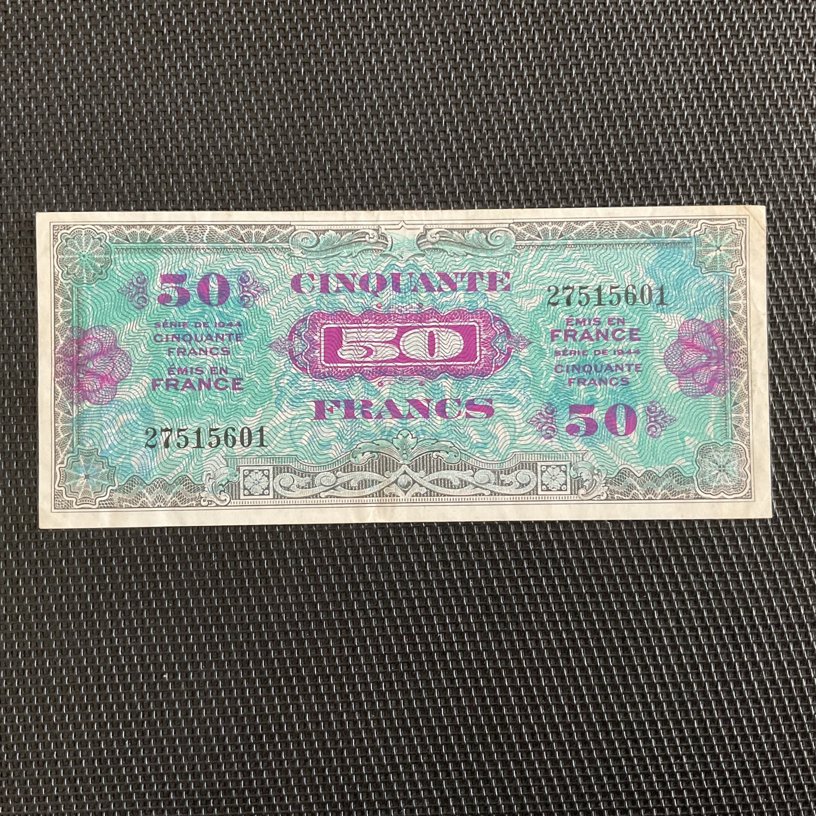 FRANCE: 50 Francs Drapeau 1994, Sans Série, VF19-01, Pr.SUP/XF 🇫🇷
