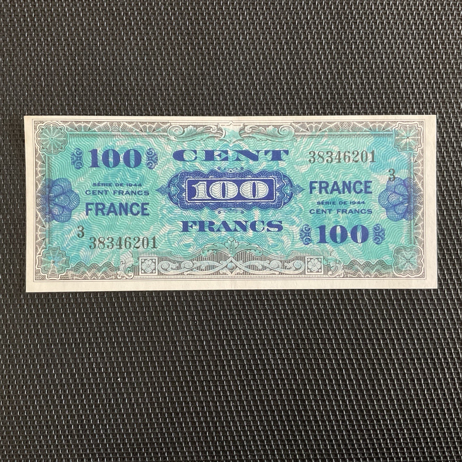 FRANCE: 100F « France » 1945, Série 3, VF25-03, SPL/AU 🇫🇷