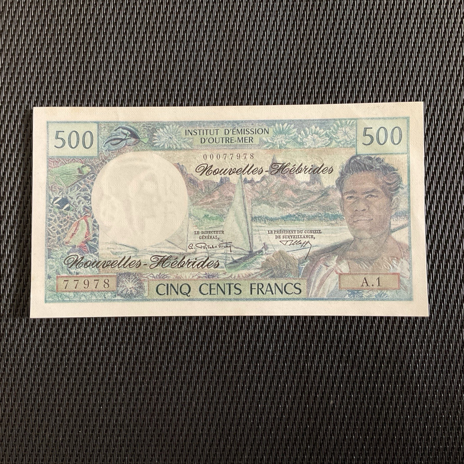 NOUVELLES HÉBRIDES: 500 Francs ND 1970, Alph A1, Pick 19a, Pr.NEUF/AUNC 🌐