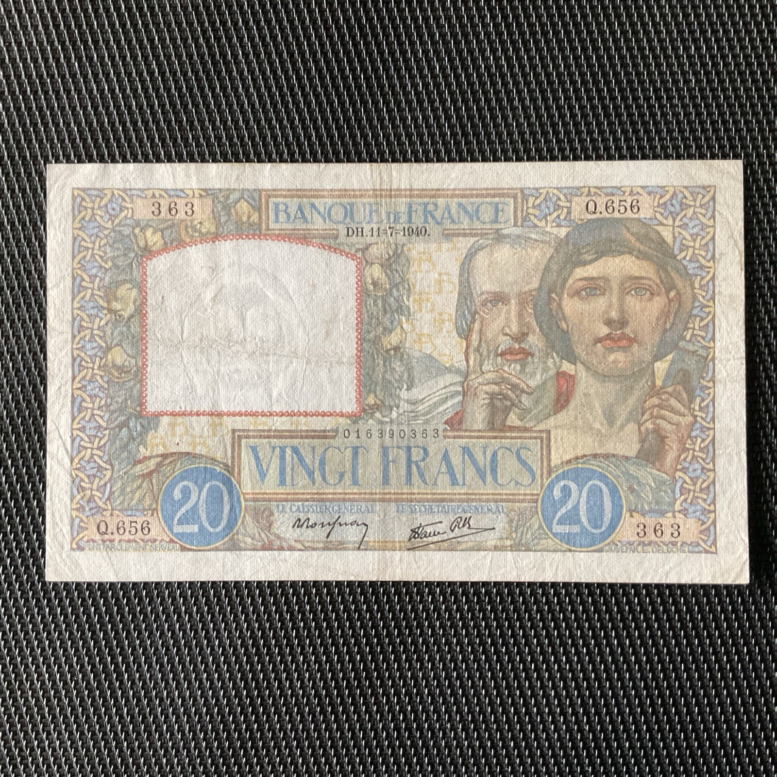 FRANCE: 20 Francs Travail Et Science 11/07/1940, F12-04, TTB/VF 🇫🇷