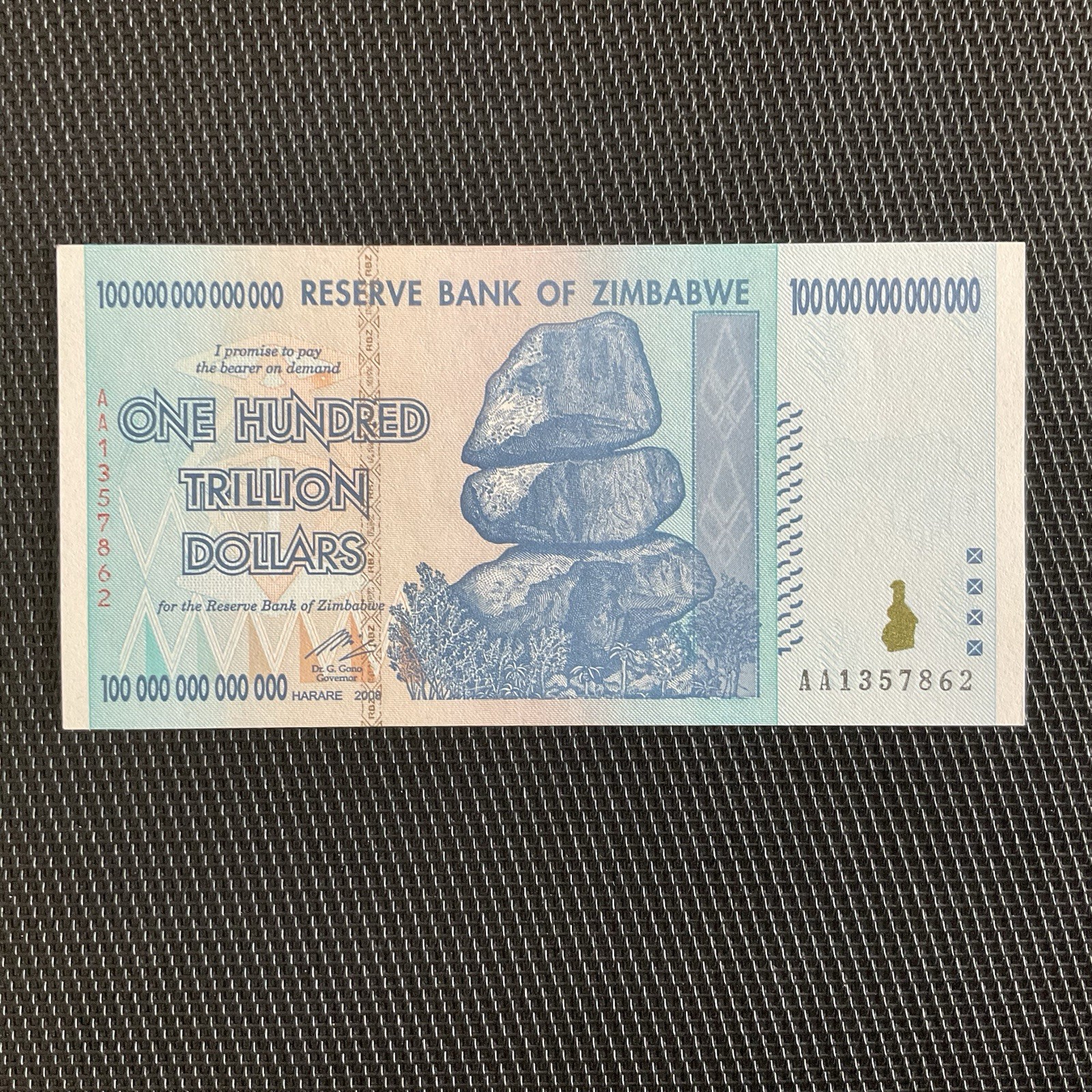 ZIMBABWÉ: 100 Trillion Dollars 2008, Pick 90, NEUF/UNC 🔥