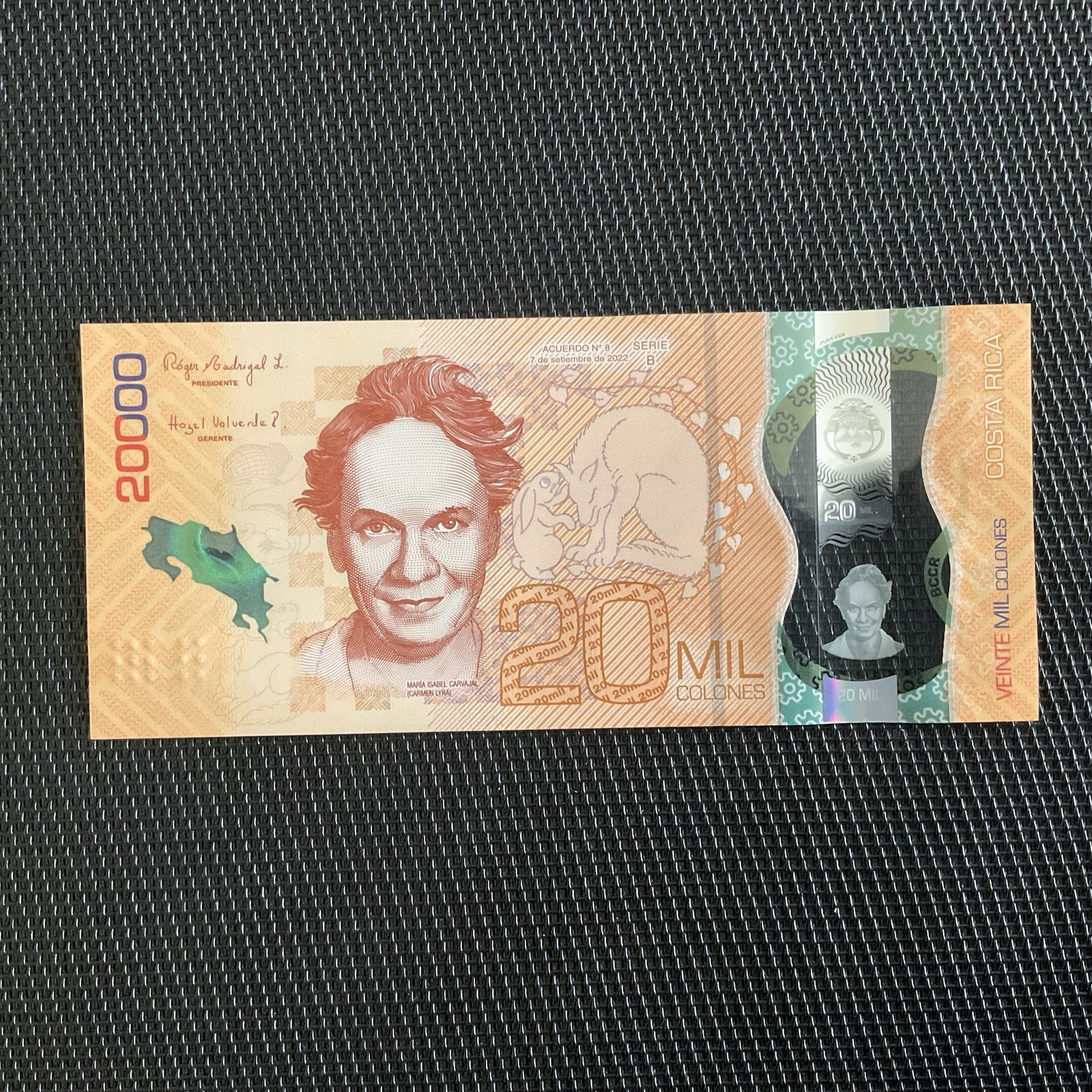 COSTA RICA: 20 000 Colones 14/09/2018, Polymère, Pick 284, NEUF/UNC 🔥