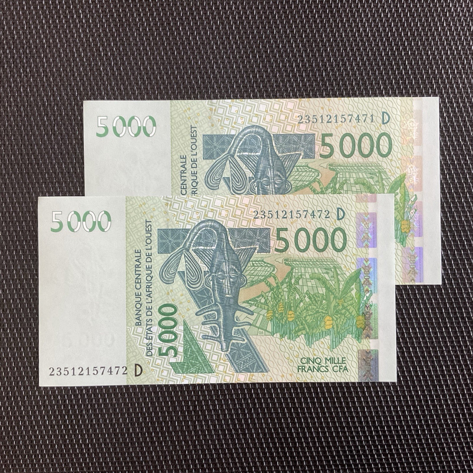 MALI: 5000 Francs 2023, BCEAO, 2N° Consécutifs, Pick 413Dl, NEUFS/UNC 🌐