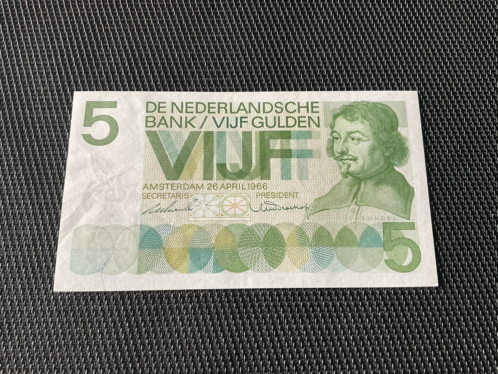 PAYS BAS: 5 Gulden 26/04/1966, Pick 90a, SPL/AU 🔥