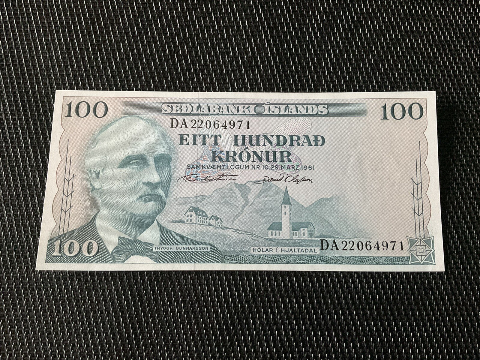 ISLANDE: 100 Kronur 29/03/1961, Pick 44, NEUF/UNC 🔥