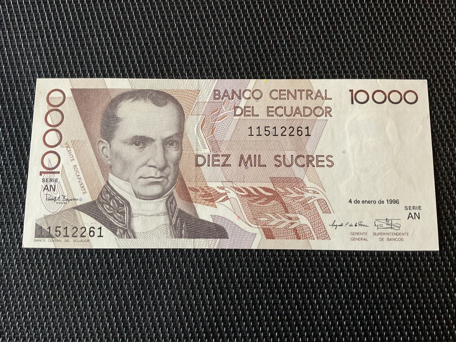 EQUATEUR: 10 000 Sucres 04/01/1996, Pick 127d, NEUF/UNC 💥