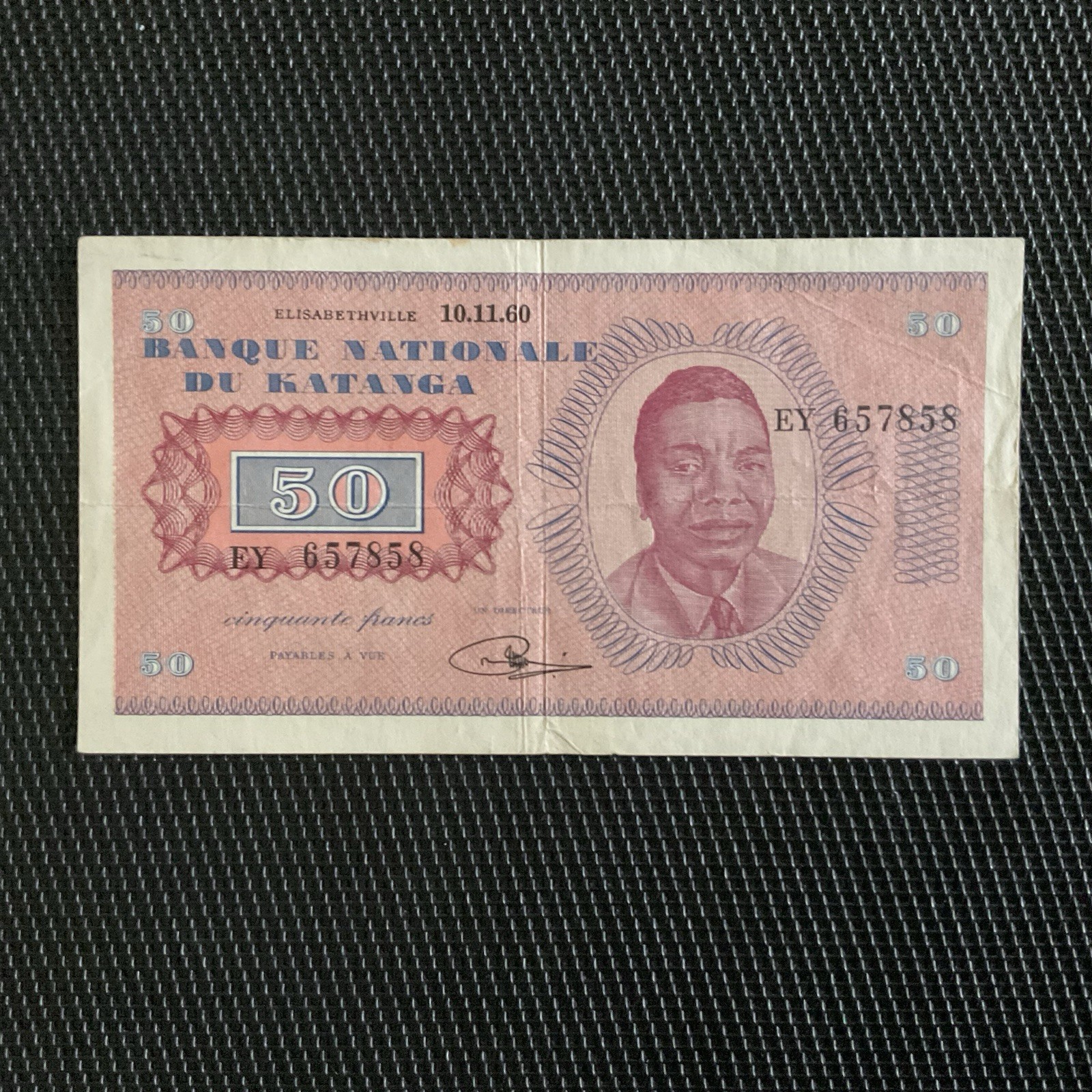 KATANGA: 50 Francs 10/11/1960, Pick 7a, SUP/XF 💥