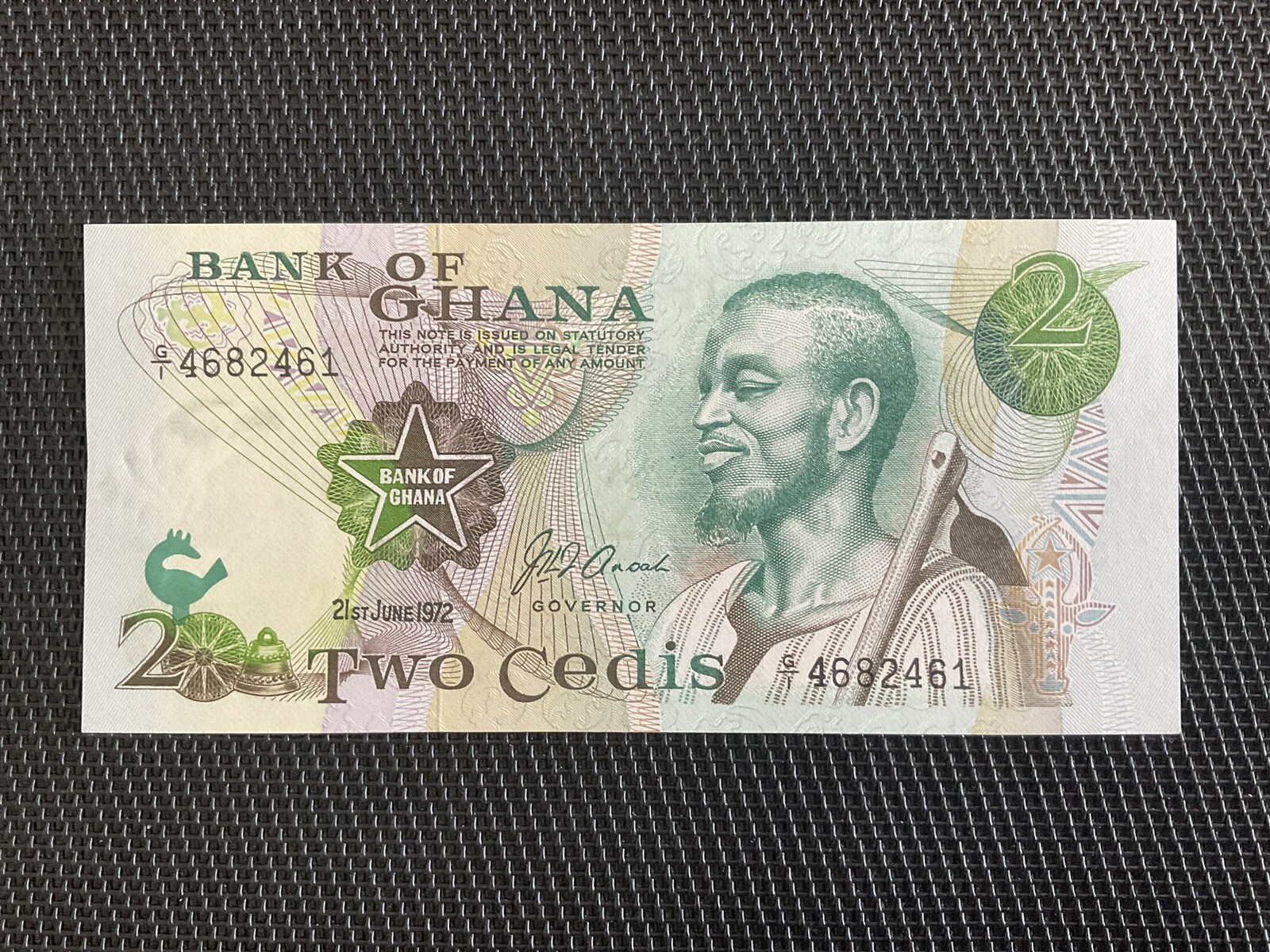 GHANA: 2 Cedis 21/06/1972, Pick 14b, NEUF/UNC 🌐