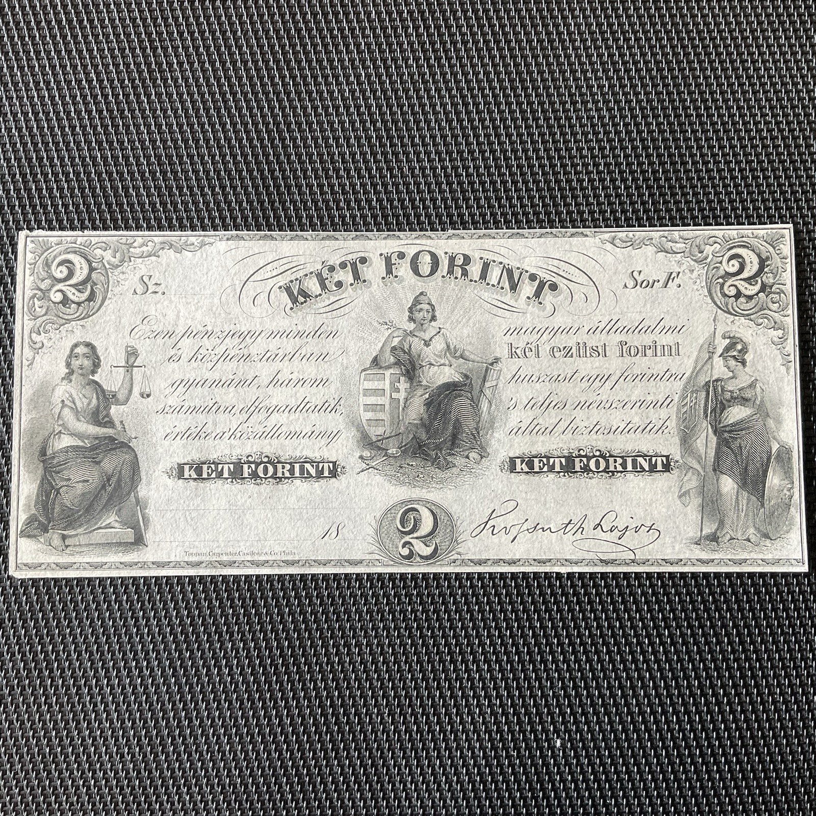 HONGRIE: 2 Forint 1852, Ministère Des Finances, Pick S142, SPL/AU 🌐
