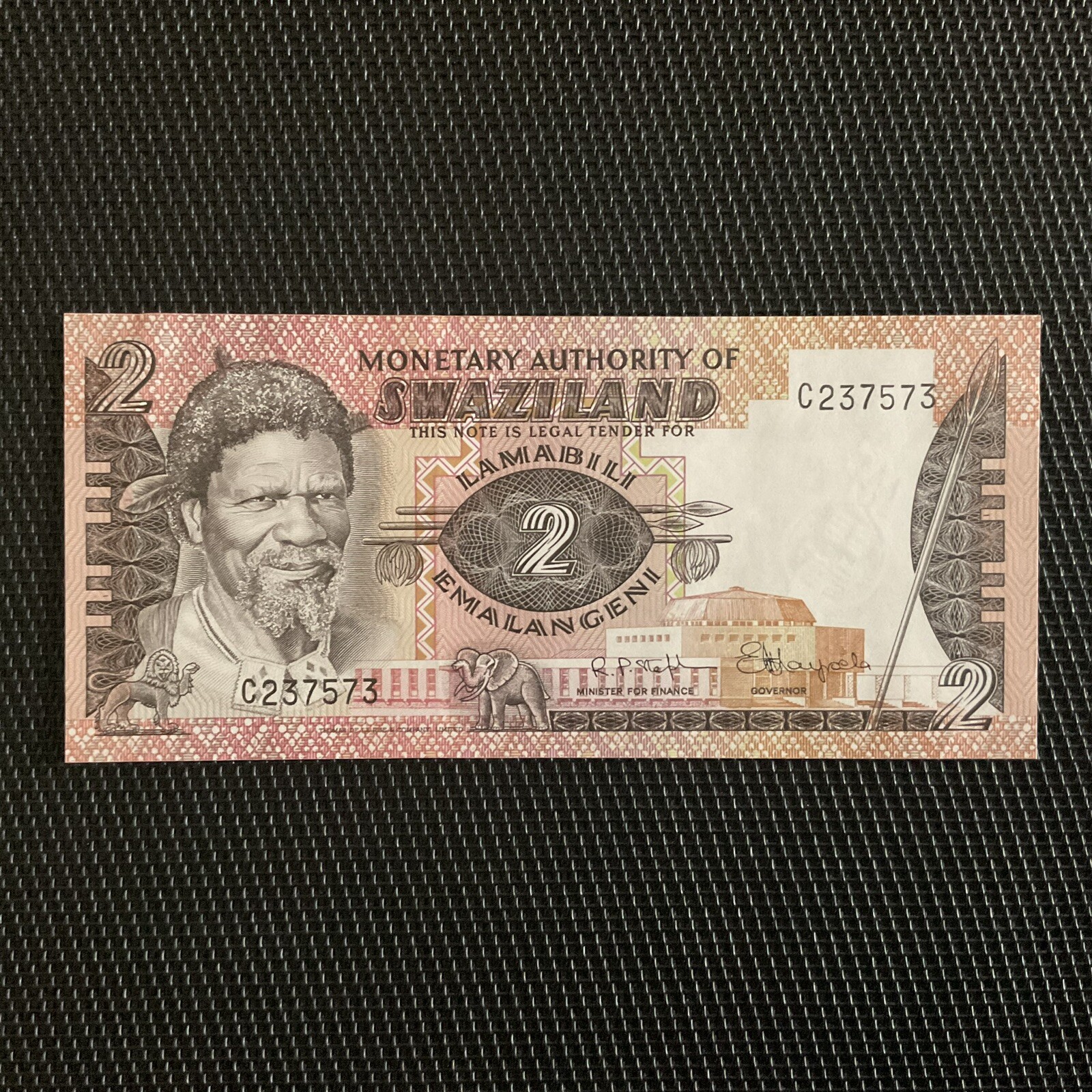 SWAZILAND: 2 Emalangénis ND 1974, Pick 2a, NEUF/UNC 🌐